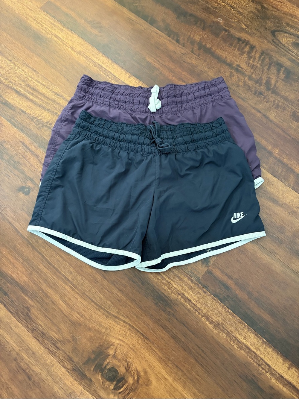 Nike Women's Navy Athletic Shorts with White Trim & Purple Pair - lot of 2